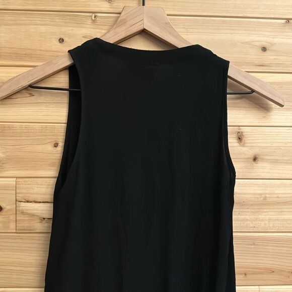 Monrow Revolve Size XSmall Black Crepe Rayon Sleeveless Zip Front Jumpsuit - Picture 9 of 13